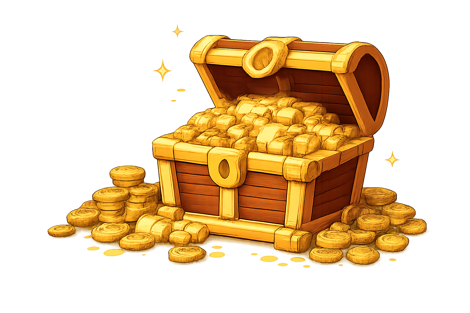 Treasure chest representing rewards from referral program